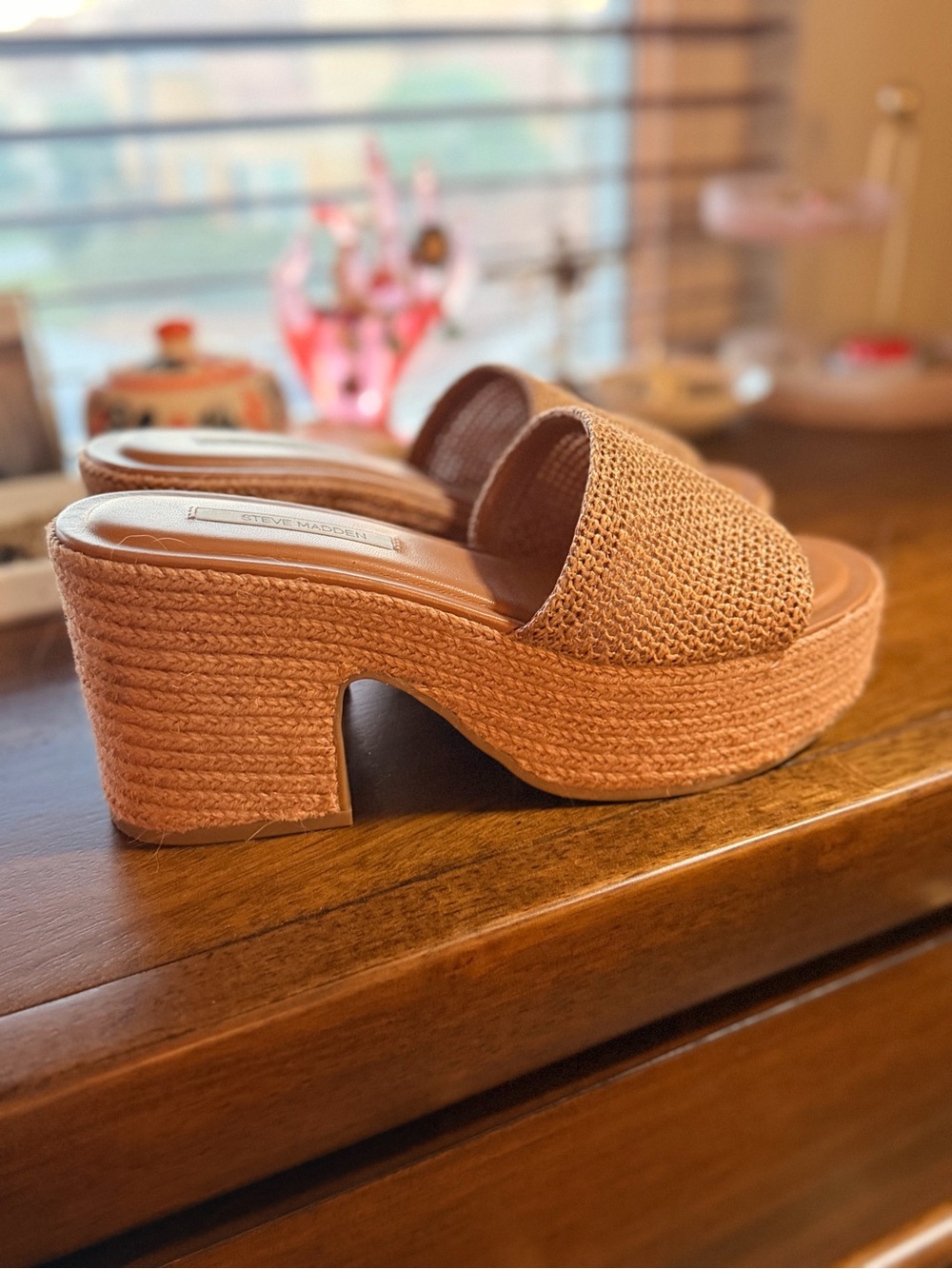 Steve Madden Woven Tan Platform Sandals
